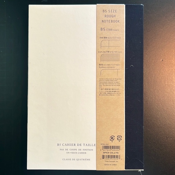 large paper cover, canvas spine “rough” notebook-288 pages-line/grid/plain-NWT - Picture 4 of 13